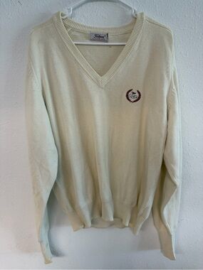 VINTAGE Titleist Cream V-Neck Sweater with Embroidered Logo